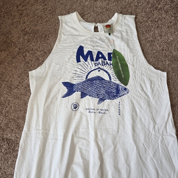 NWT White Mar da Bahia Organic Cotton Jumpsuit Size L - Picture 3 of 9